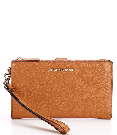 michael kors adele double zip wristlet black|michael kors small zip wallet.